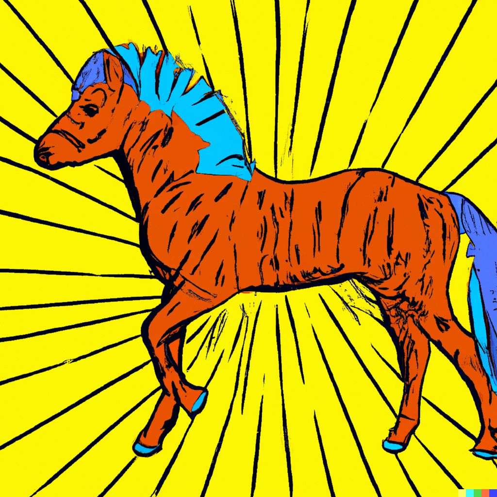 a horse, comic book drawing